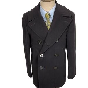 Naval Clothing Factory Mens 36 Black Anchor Buttons Genuine Navy Jacket Wool VTG